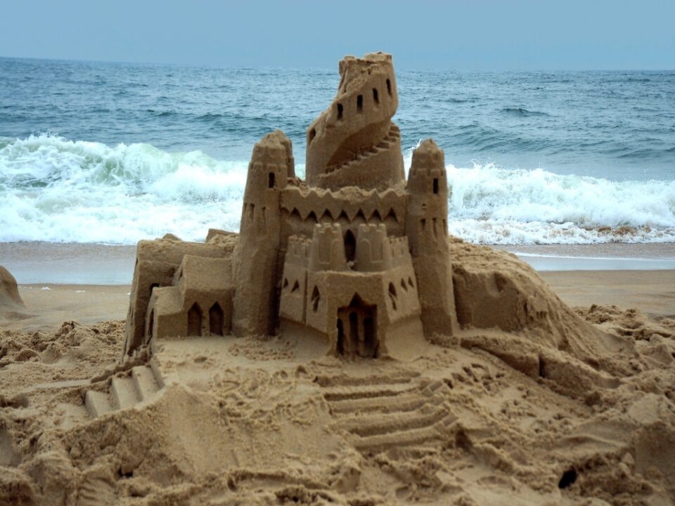 ilustração castelos de areia
